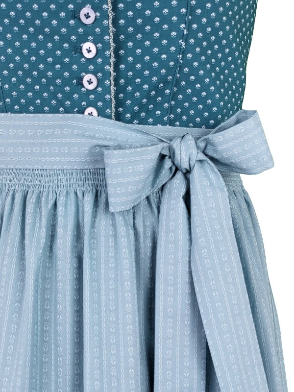 70 cm - Dirndl "Cornelia" im aqua-petrol mit Schürze in taupe von Wenger
