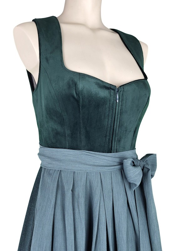 80 cm - Samtdirndl Valera in petrol von Krüger Collection