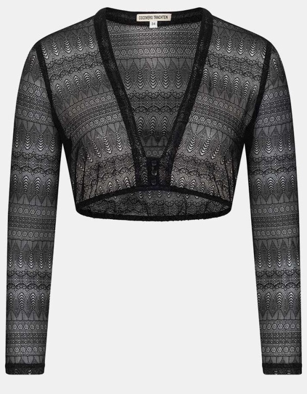 Dirndlbluse "Lene" aus schwrzer Spitze  - CocoVero