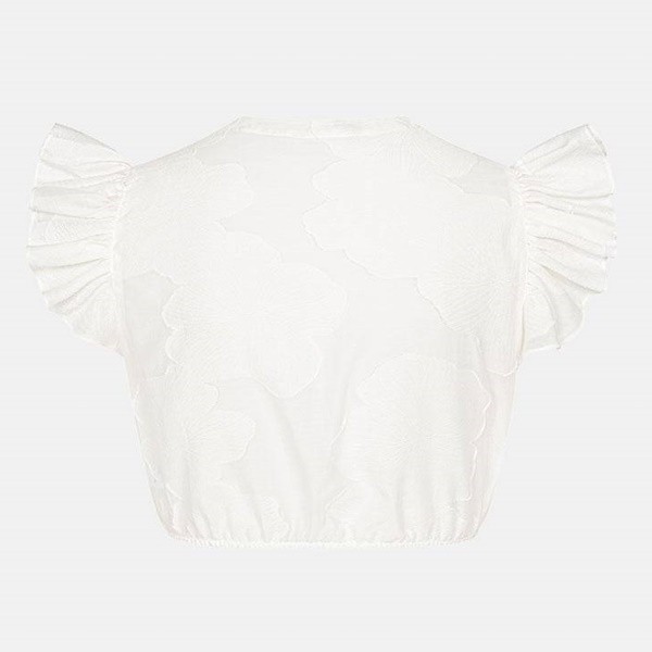 CocoVero - Dirndlbluse Caroline Floral White und Flügelarm