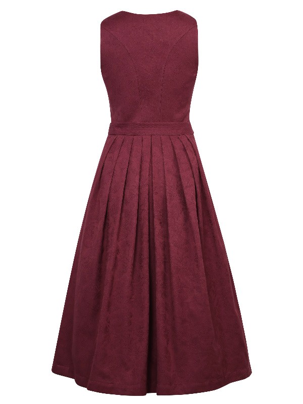 Marjo - Dirndl Rosenau Wine mit Schließe an der Schürze - 75 cm