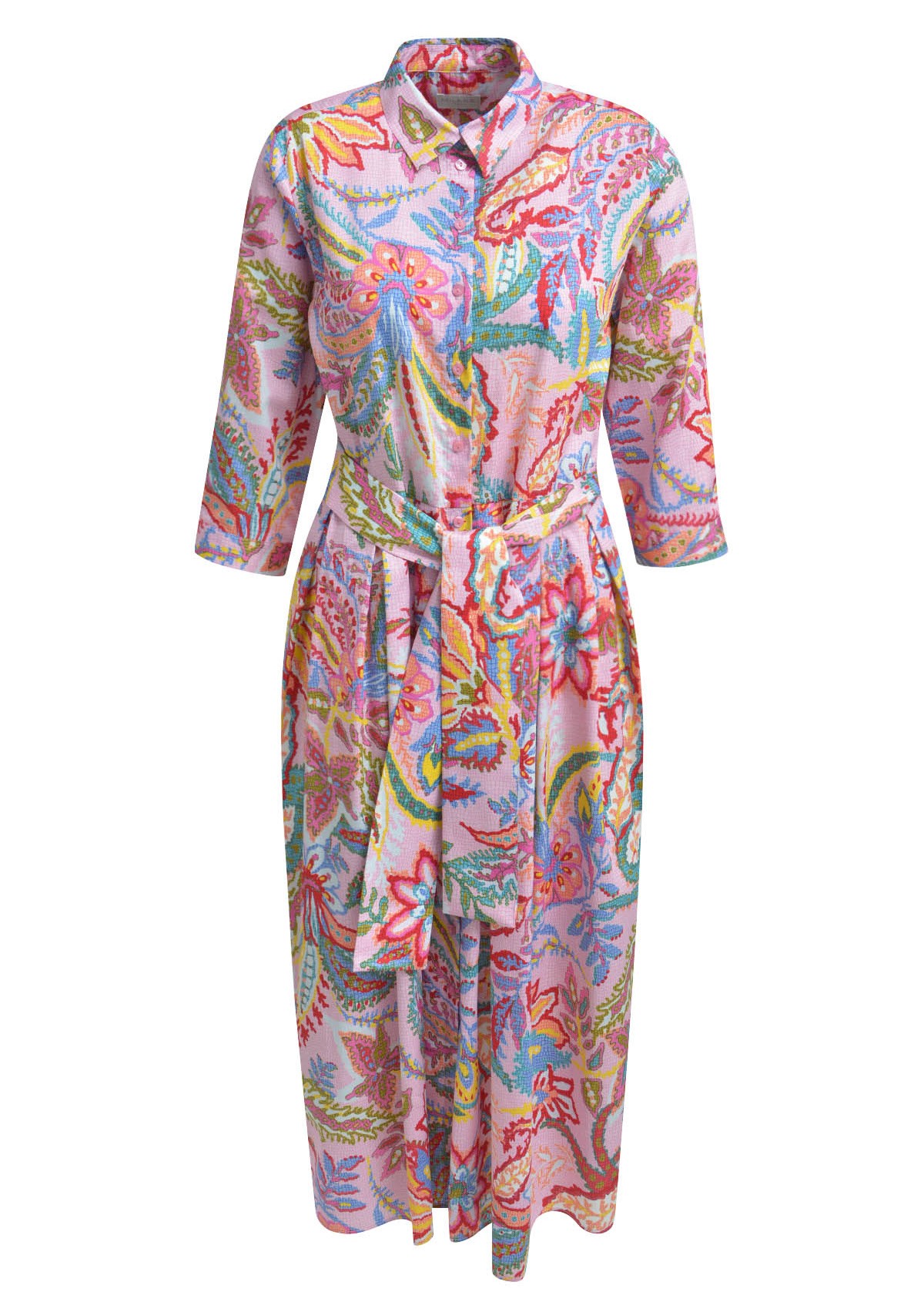 Milano Italy - Hemdblusen Kleid in Rosé Print