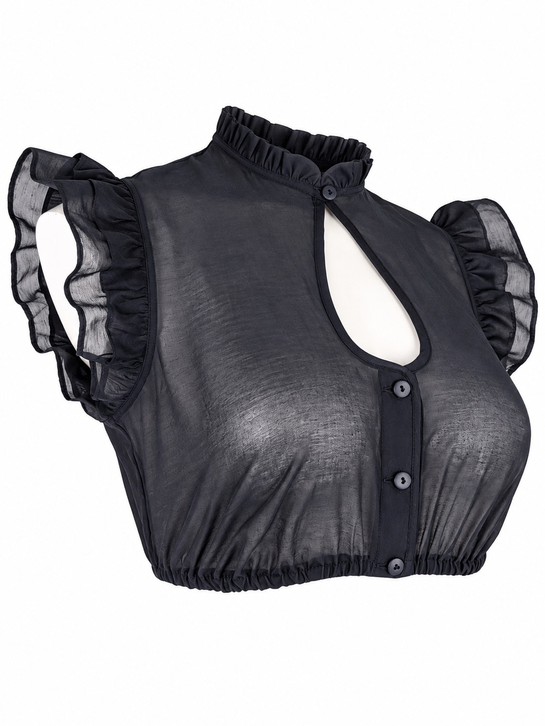 Wenger - Dirndlbluse Johanna in Schwarz mit Flügelarm