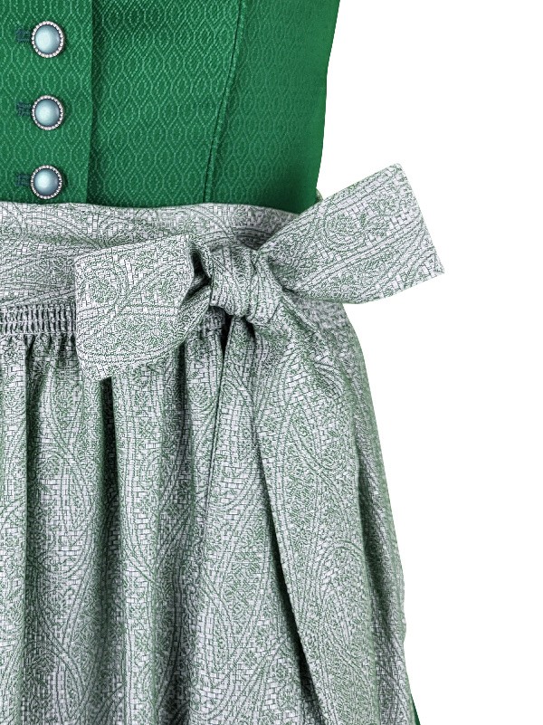 Wenger - Baumwoll Dirndl Dagmar in grasgrün - 70 cm