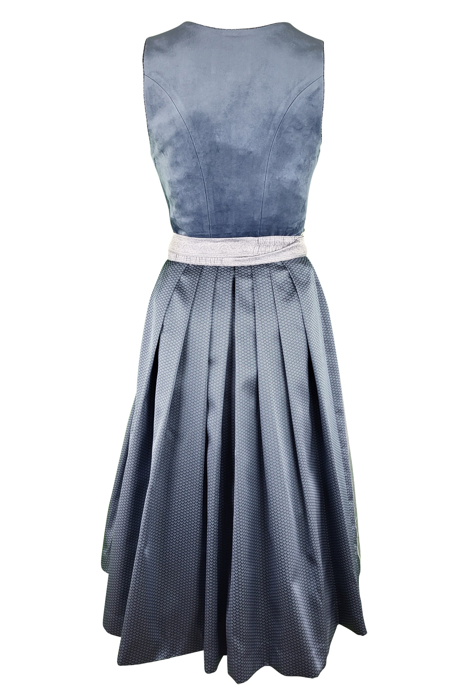 Krüger - Dirndl Aurelia mit Samt in rauchblau - 70 cm
