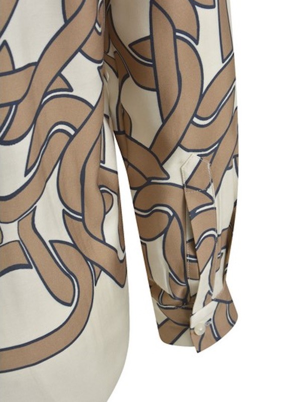 Bluse mit Hemdkragen in camel print - Milano Italy
