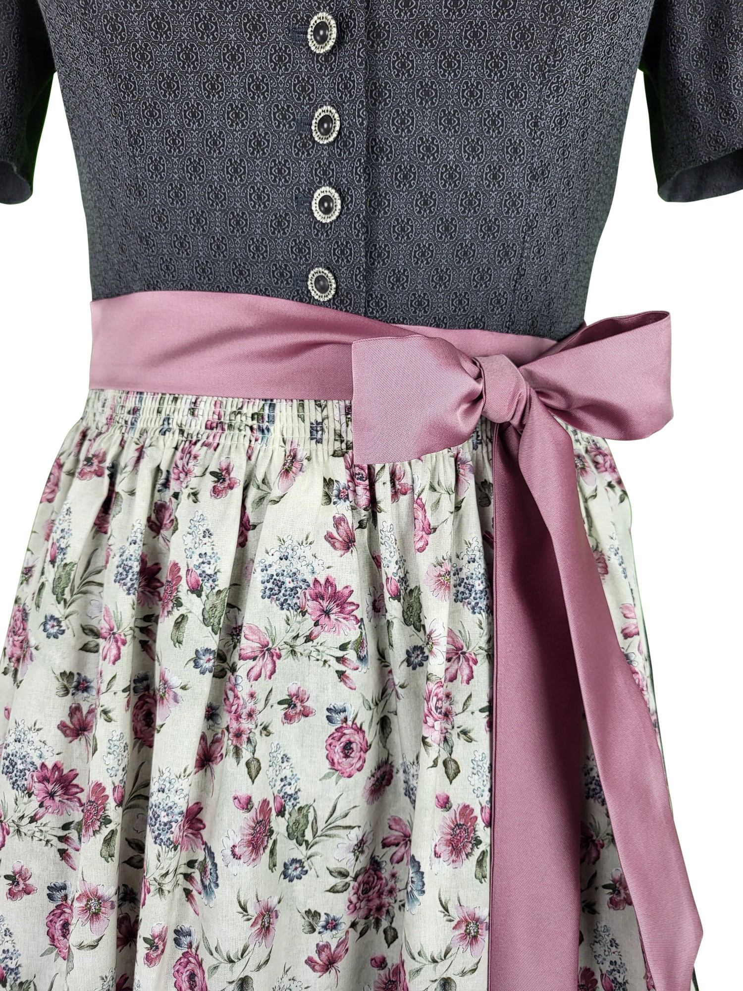 70 cm - Dirndl Waris mit Arm in schwarzgrau von Wenger