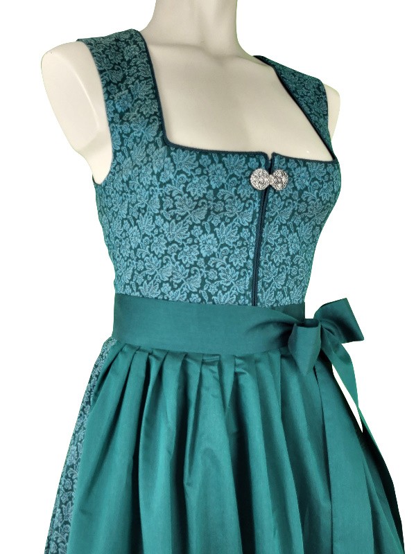 70 cm - Dirndl von "Glanz & Zauber" mit Stretch in petrol
