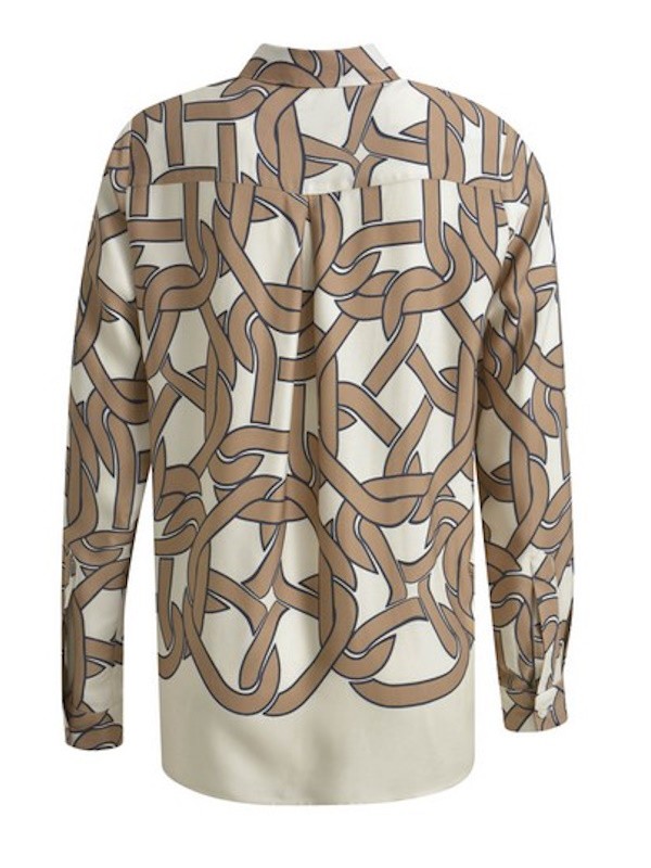 Bluse mit Hemdkragen in camel print - Milano Italy