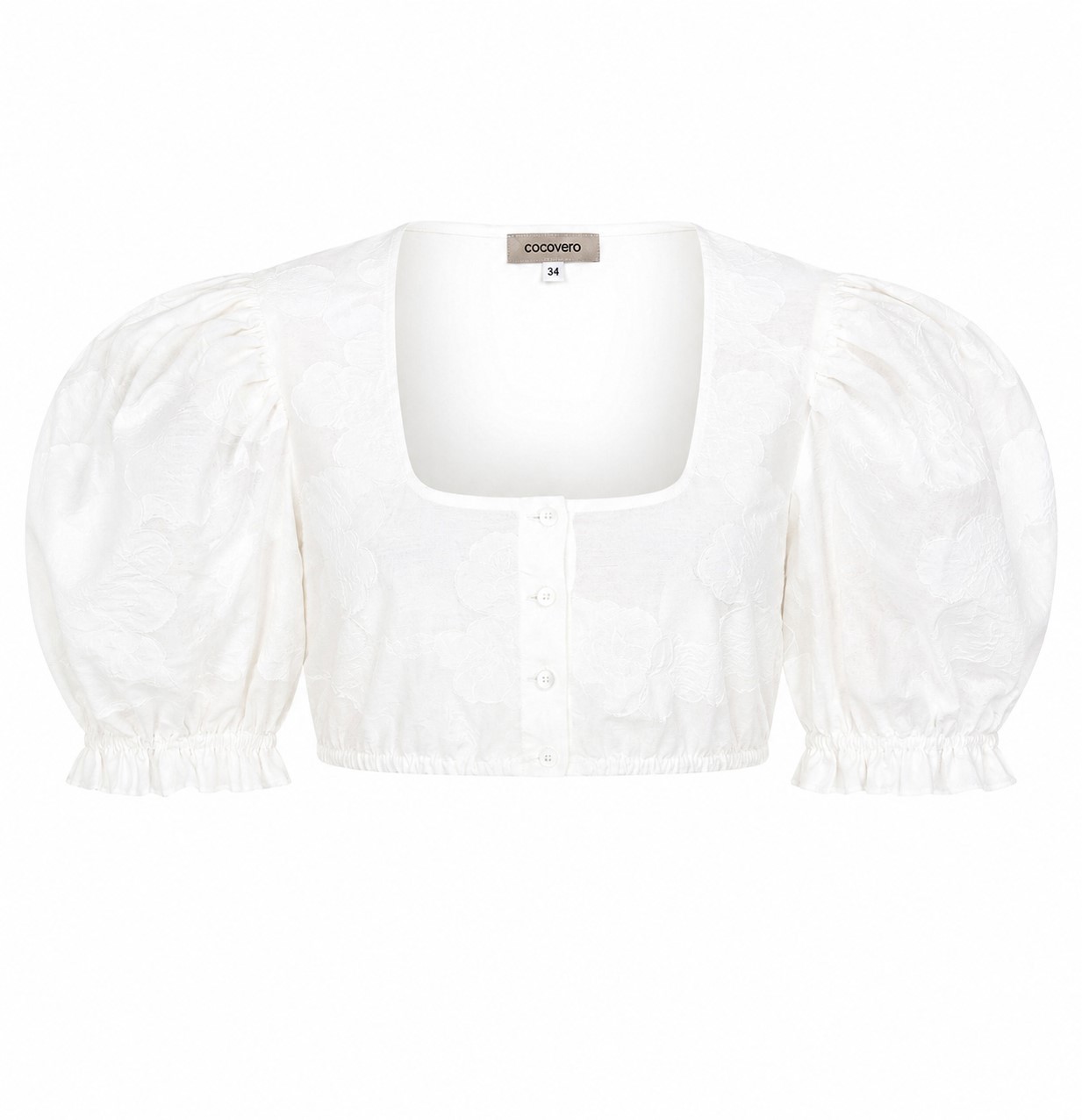 CocoVero - Dirndlbluse Sina Floral White mit Ballonarm