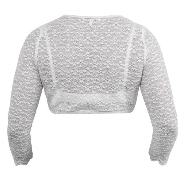 Marjo - Dirndlbluse Babenhausen in offwhite aus Spitze mit 7/8 Arm