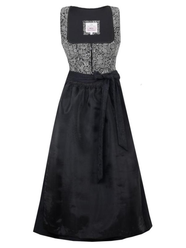 Marjo - Dirndl Hohenlinden schwarz mit beige -  70 cm
