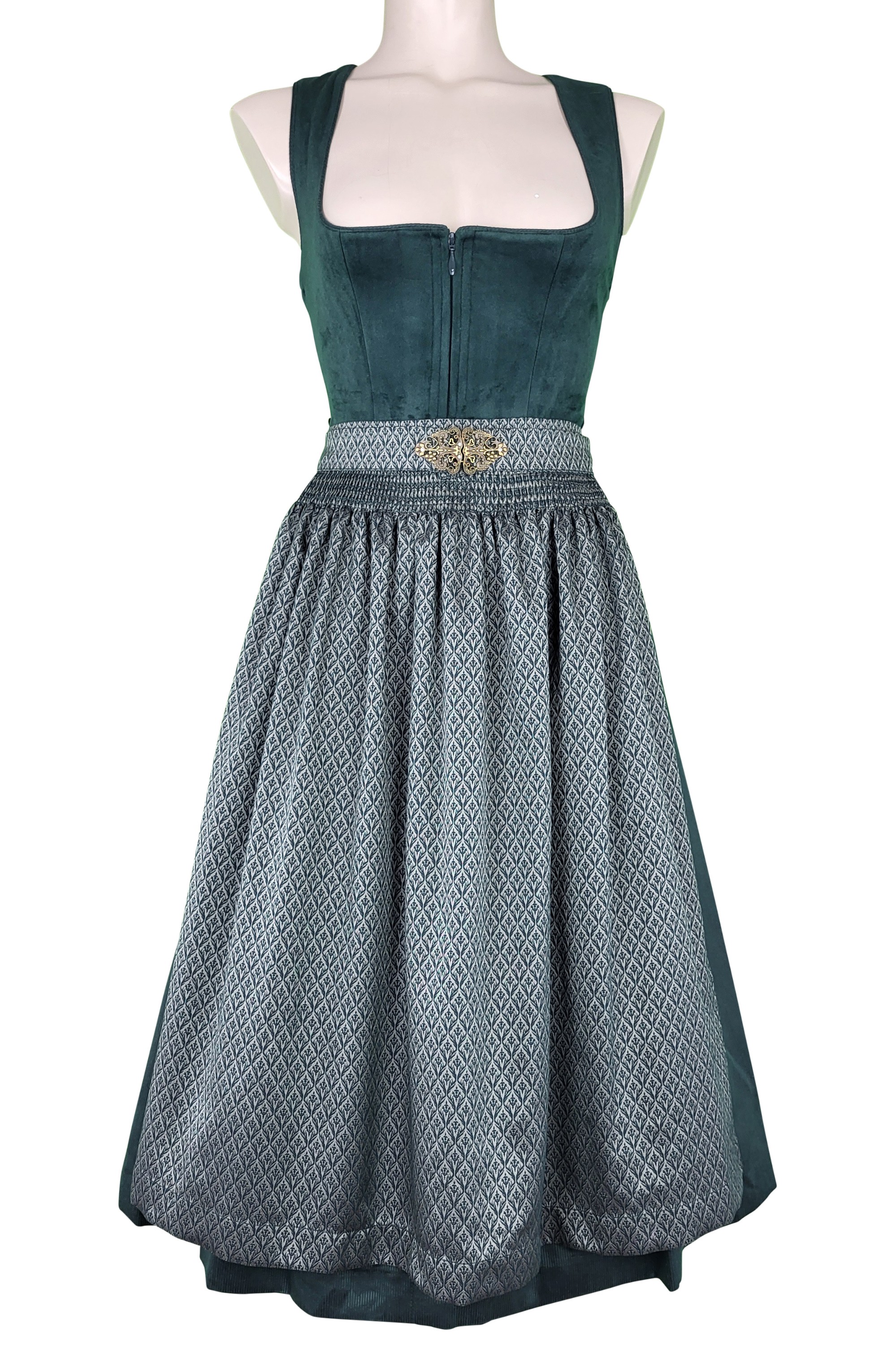70 cm - Dirndl Alisha mit Samt in dunkelgrün von Krüger Collection