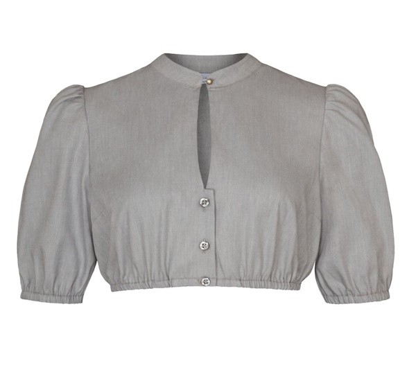 Alpenfee - Dirndlbluse Leda grau mit Ballonarm