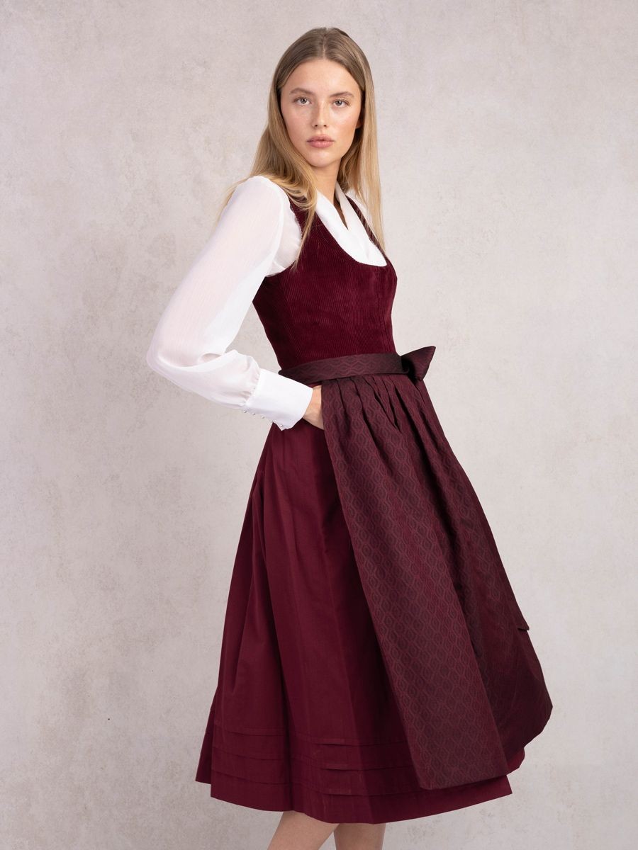 70 cm - Dirndl Carlotta bordeaux von Heimatglück