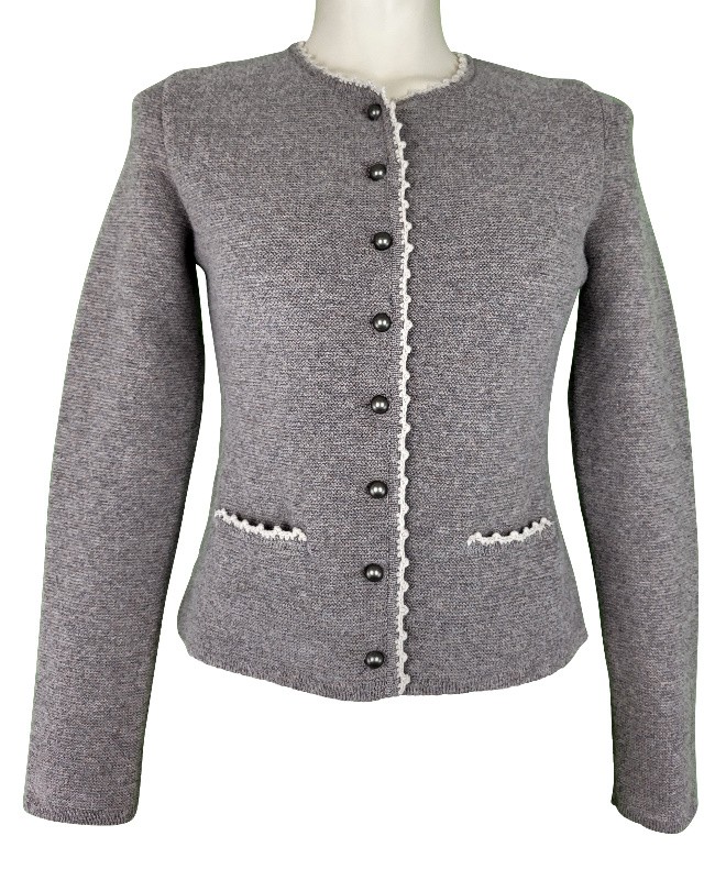 Astrifa - Strickjacke Capri mit Schoßerl aus Merinowolle in beige