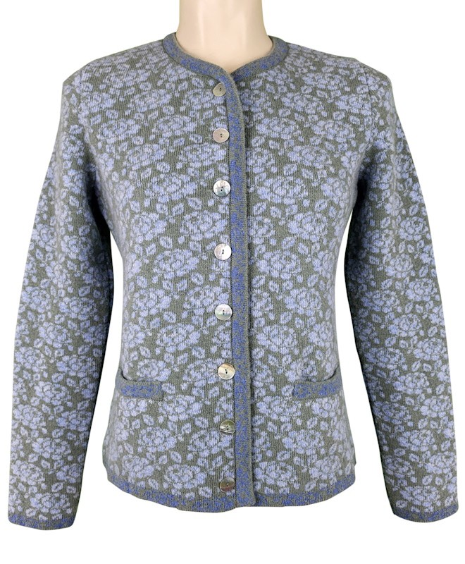 Astrifa - Strickjacke Thalgau in Agave mit Hellblau