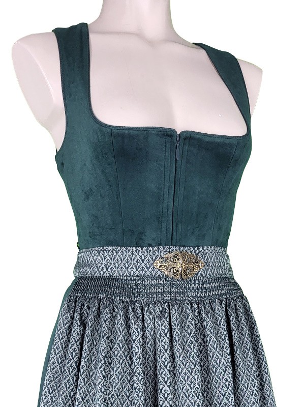 70 cm - Dirndl Alisha mit Samt in dunkelgrün von Krüger Collection