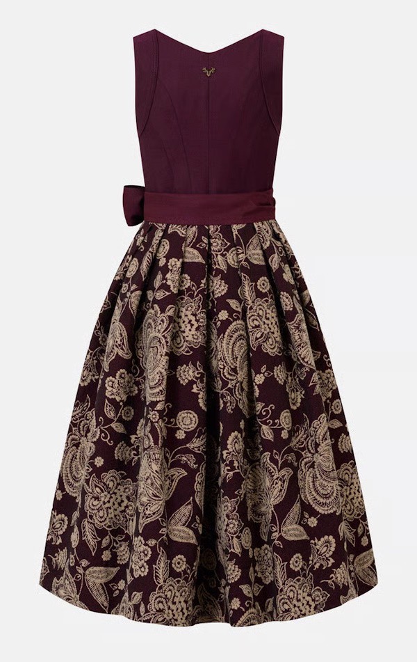 CocoVero - Dirndl  Hedi Golden Bordeaux - 80 cm