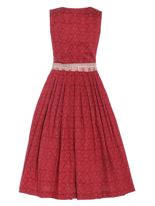 75 cm - Dirndl in kirschrot mit Rosen-Schürze - Berwin