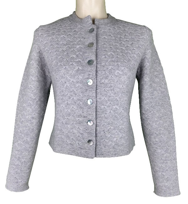 Astrifa - Strickjacke Pittenhart in silbergrau aus Merinowolle