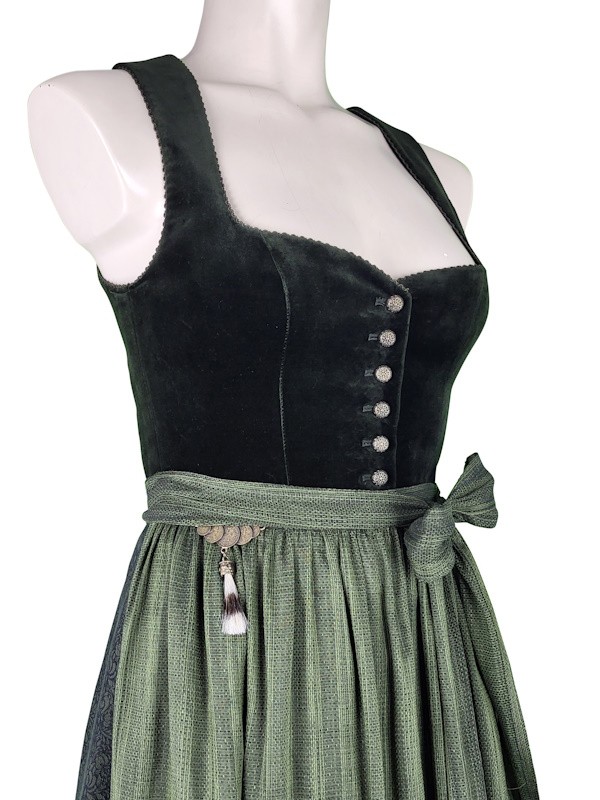 80 cm - Dirndl Julia mit Samtmieder in oliv von Wenger