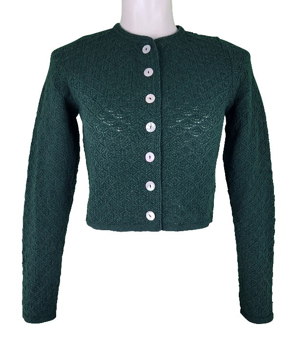 Astrifa - Strickjacke Karlstein in conifer aus Merinowolle