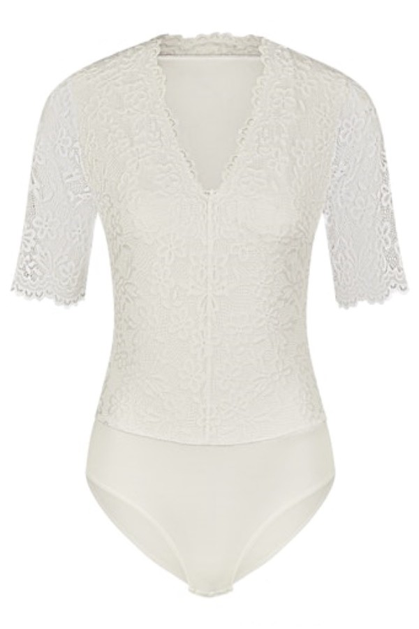 Nina von C. - Spitzen Body Hanna Kurarm in champagner