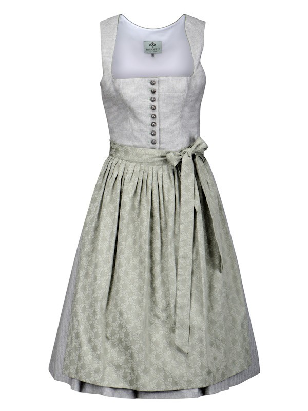 70 cm - Flanell Dirndl in schilfgrünem Pepita - Berwin