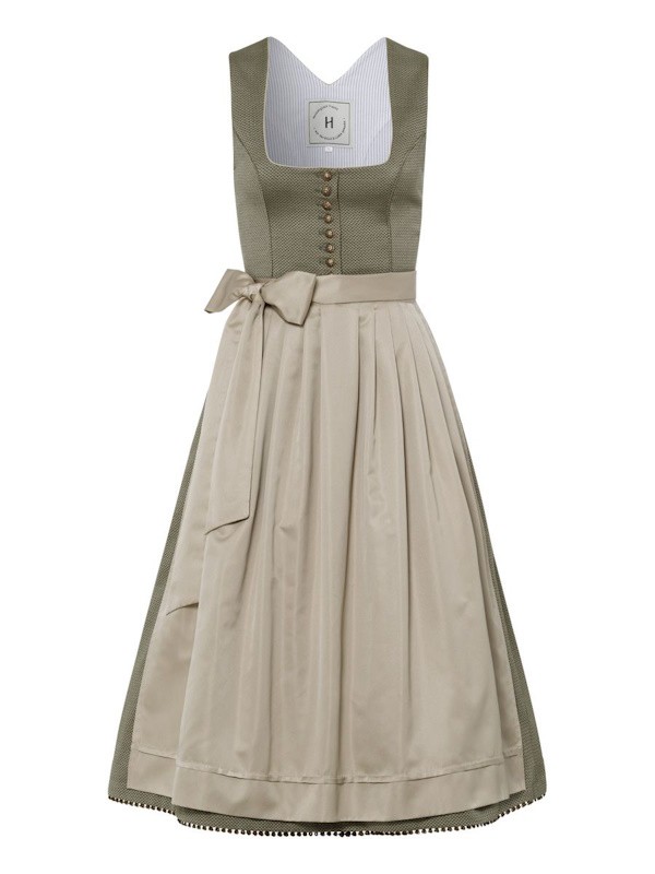 75 cm - Dirndl Marina oliv mit sand von Heimatglück