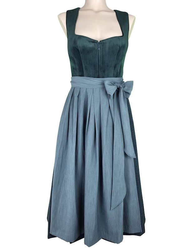 80 cm - Samtdirndl Valera in petrol von Krüger Collection