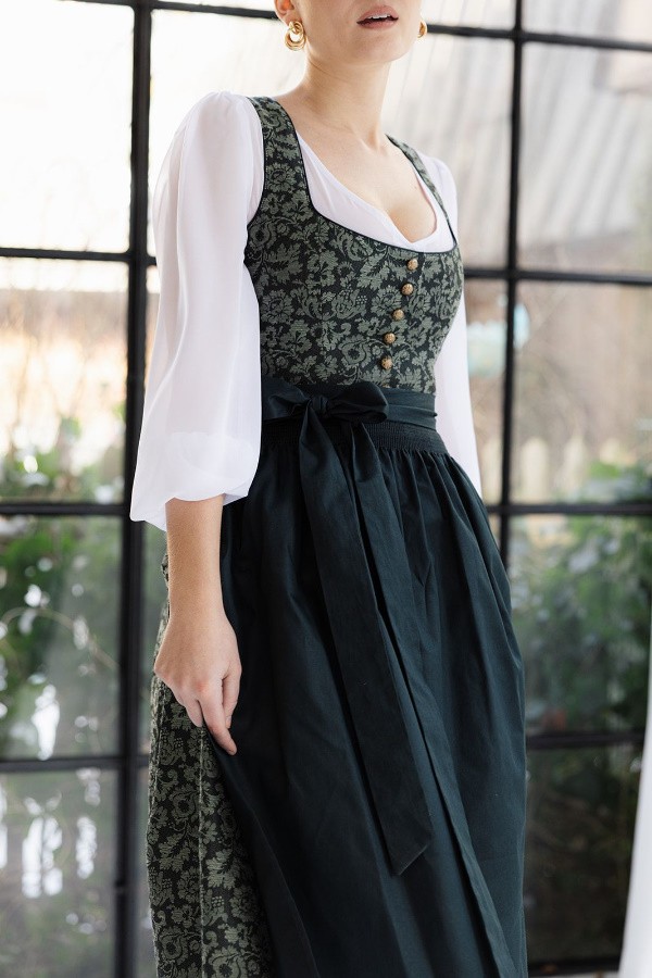 Alpenfee - Dirndl Vina in  dunkelgrün - 70 cm