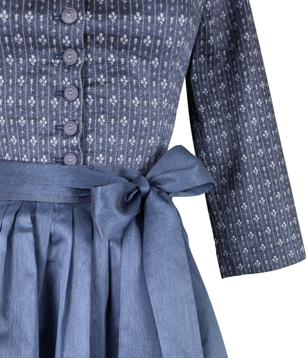 70 cm - Dirndl mit 7/8 Arm in blau von Glanz & Zauber mit Stretch in salbei