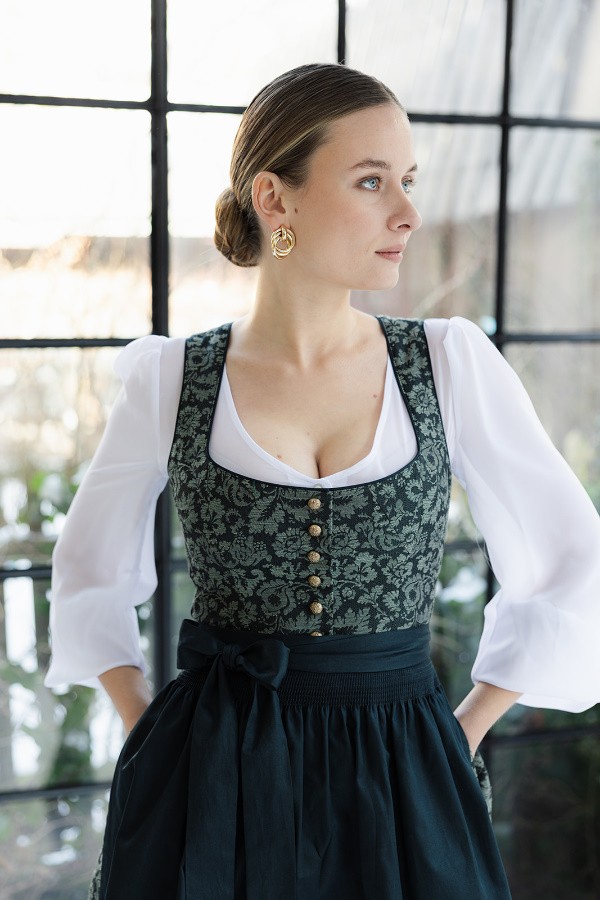 Alpenfee - Dirndl Vina in  dunkelgrün - 70 cm