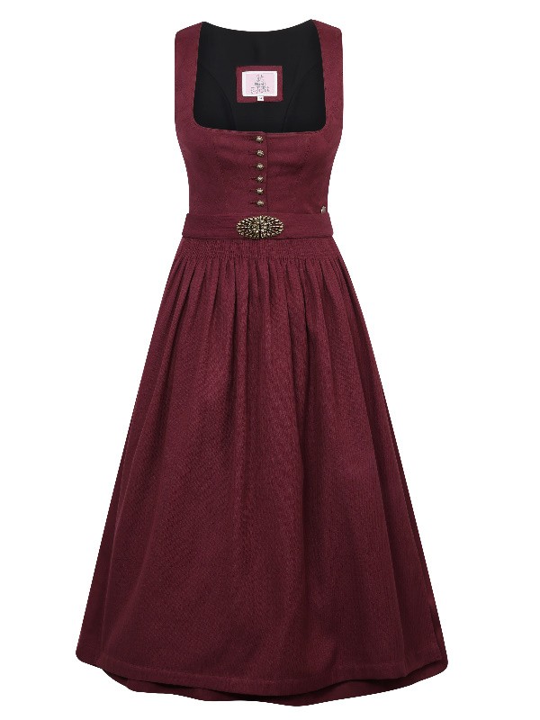 Marjo - Dirndl Rosenau Wine mit Schließe an der Schürze - 75 cm