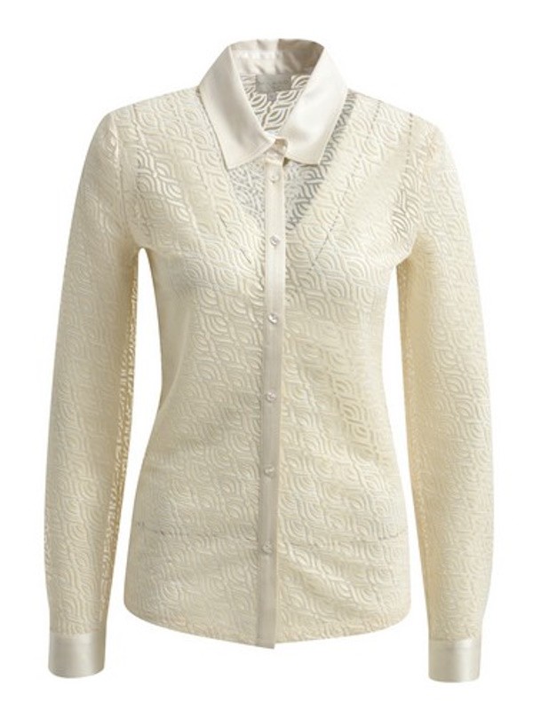 Bluse mit Hemdkragen in offwhite - Milano Italy