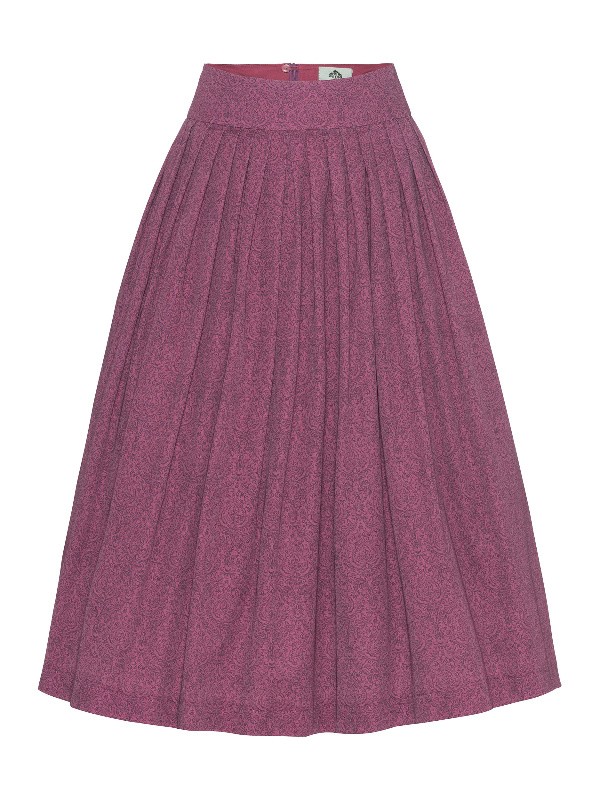 Berwin - 80 cm - Rock in beere mit Floraldruck