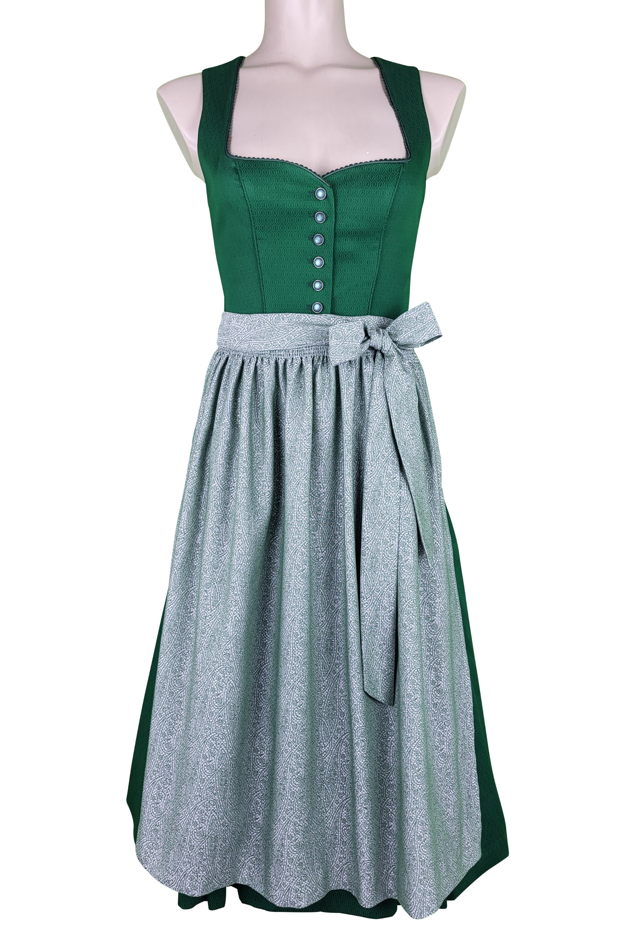 Wenger - Baumwoll Dirndl Dagmar in grasgrün - 70 cm