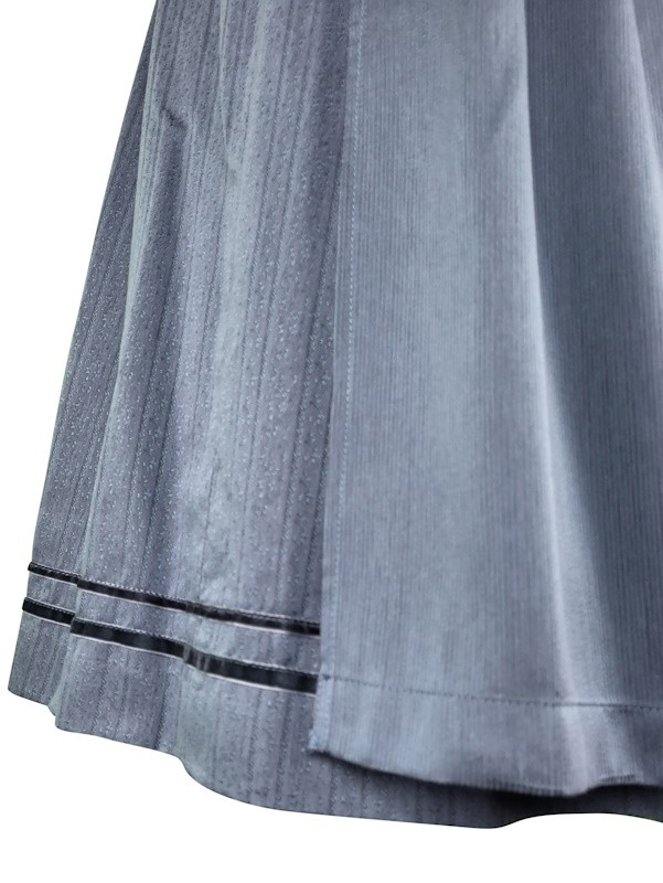 Krüger - Leinen Dirndl Solyana Blaugrau mit Froschgoscherl - 70 cm
