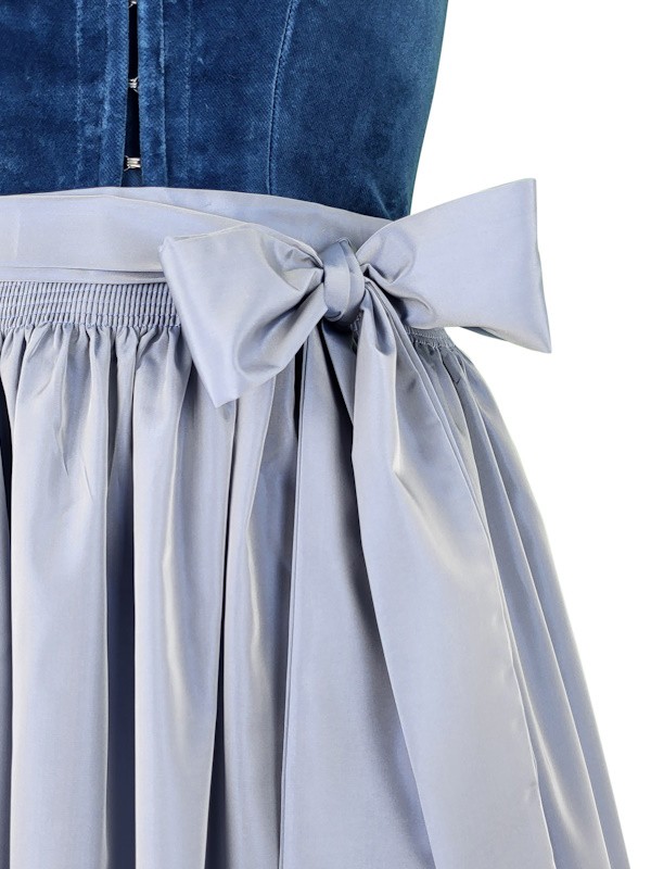 70 cm - Dirndl "Wiessee" mit Samtmieder in rauchblau von Hammerschmid