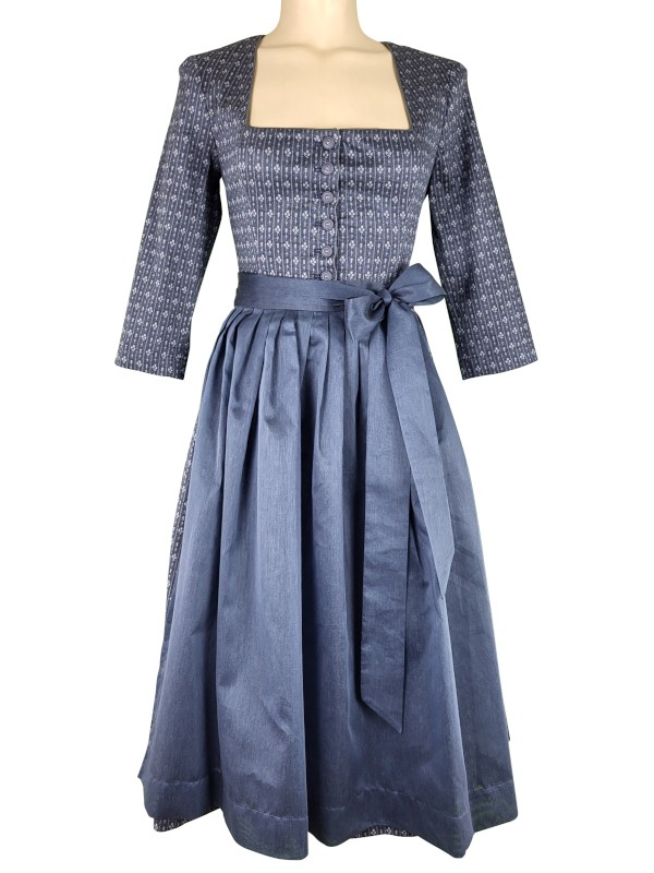 70 cm - Dirndl mit 7/8 Arm in blau von Glanz & Zauber mit Stretch in salbei